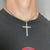 Iced Out Silver Cross Pendant - Cuban Chain - Vintique Clothing
