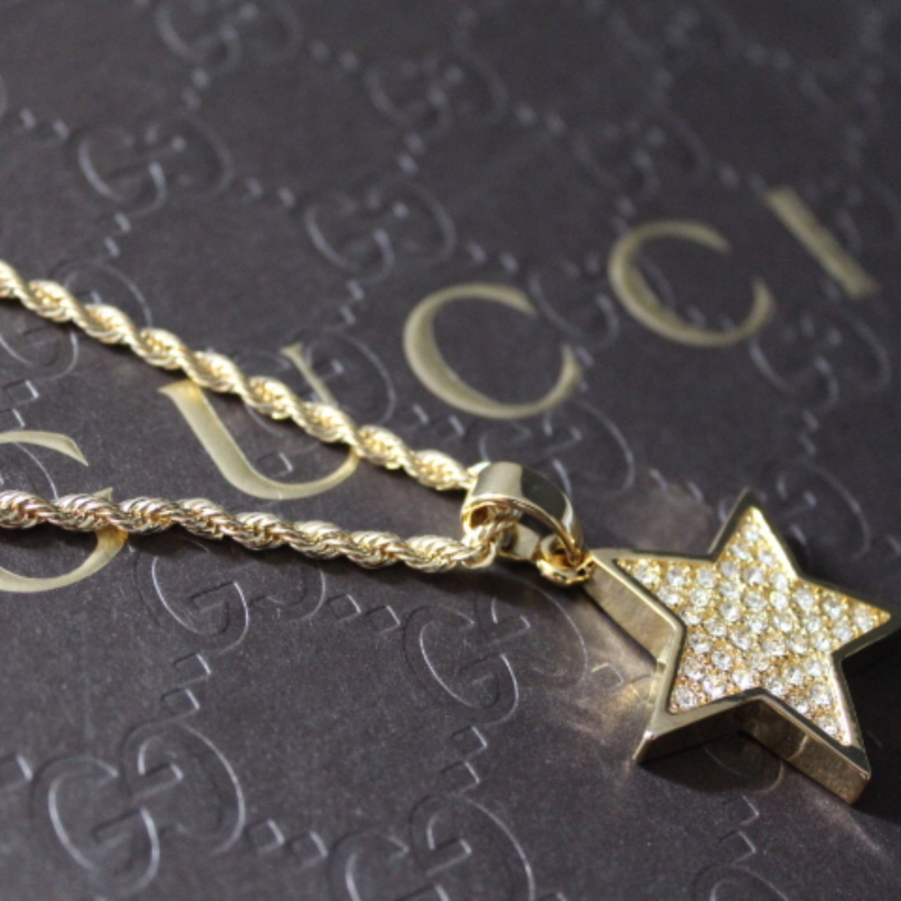 Iced Out Gold CZ Star Pendant - Vintique Clothing