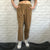 Ladies Vintage Lightweight Relaxed Trousers Faux Suede, Tan - Small - Vintique Clothing