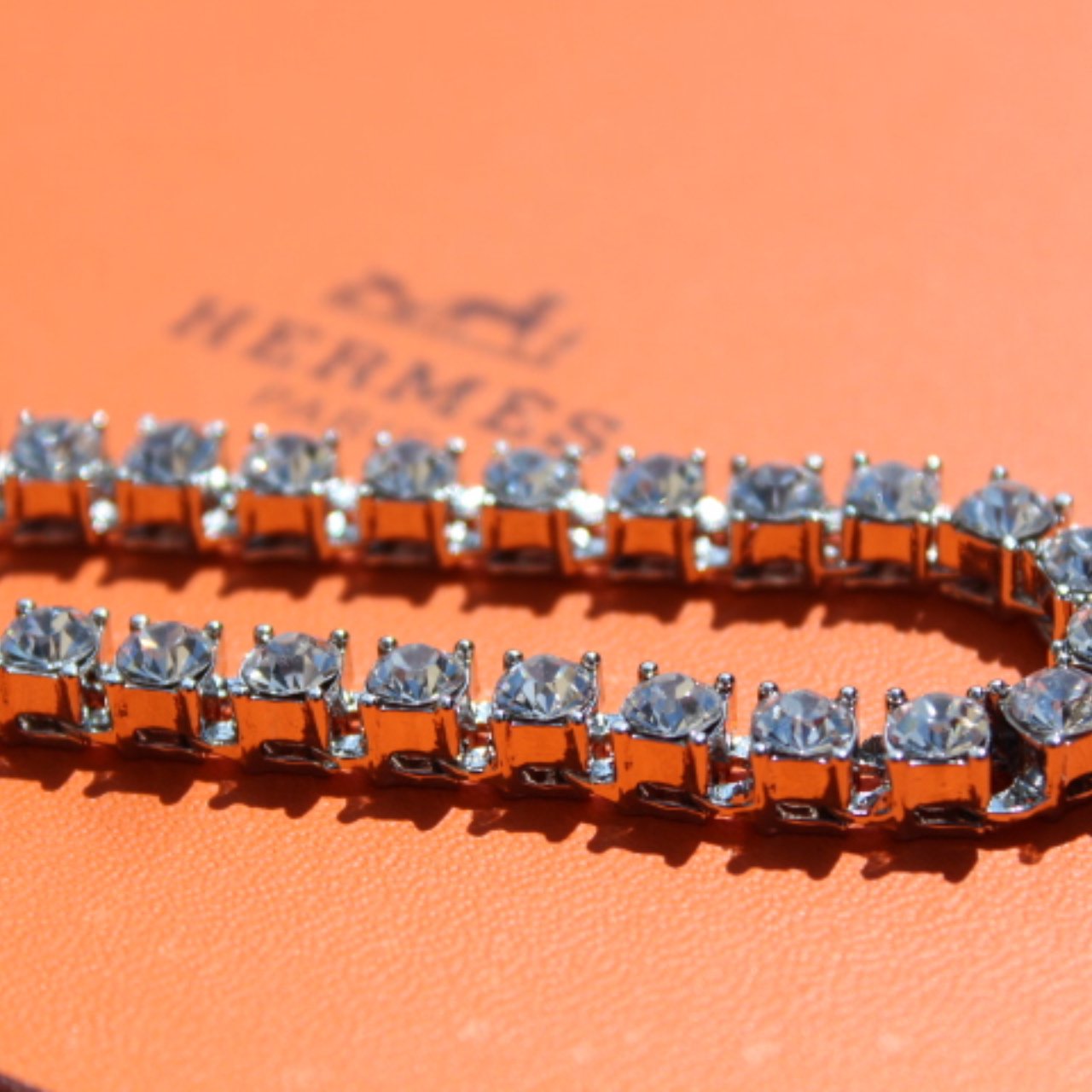 Iced Out Silver Tennis Bracelet - 6mm Crystals - Vintique Clothing